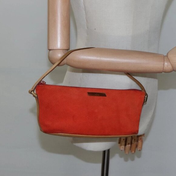 GUCCI Accessory Pouch Suede Orange 039 1103 Auth - Picture 1 of 16